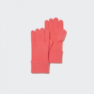 UNIQLO 100pct Cashmere Knitted Gloves Pembe | 519-KOYJMF