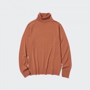 UNIQLO 100pct Extra Fine Merino Turtleneck Jumper Turuncu | 514-OIRGTH