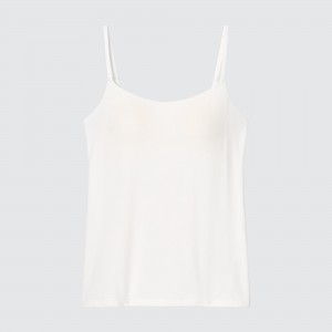 UNIQLO Airism Camisole Bra Top Beyaz | 157-YBPKFZ