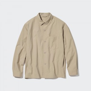 UNIQLO Airsense Ultra LighT-Shirt Jacket Bej Rengi | 924-YMKQPO