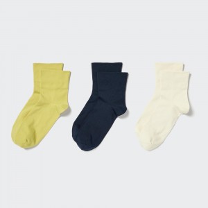 UNIQLO Crew Tapered Socks Three Pairs Yeşil | 258-KYGJHW