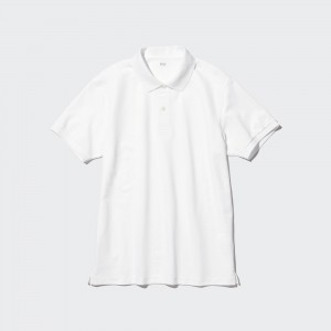 UNIQLO Dry Piqué Polo Shirt Beyaz | 385-JXDCGY