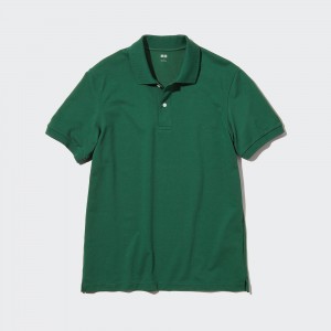 UNIQLO Dry Piqué Polo Shirt Yeşil | 829-NDPXUT