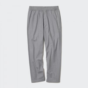 UNIQLO Flannel Ankle Length Trousers Gray | 305-UCZKFV