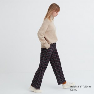 UNIQLO Flannel Trousers Koyu Kahverengi | 692-PLYFNQ