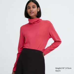 UNIQLO Heattech Fleece Turtleneck Long Sleeved Thermal Top Kırmızı | 542-SAZRKM