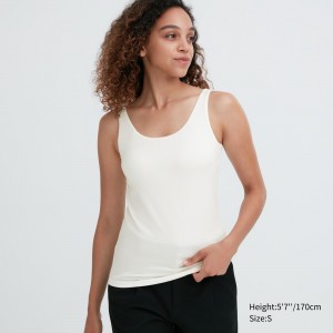 UNIQLO Heattech Sleeveless Thermal Bra Top Beyaz | 645-ZIUSOP