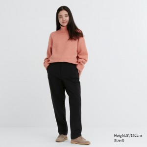 UNIQLO Heattech Warm Lined Trousers Short Siyah | 609-OKCHZL