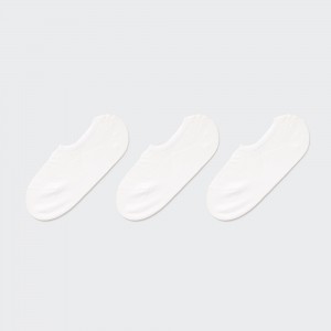 UNIQLO Mesh Invisible No Show Socks Three Pairs Beyaz | 263-CZOHKW