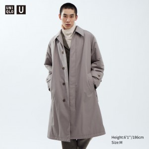 UNIQLO Padded Single Breasted Coat Gray | 436-AZNCKY