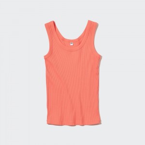 UNIQLO Ribbed Tank Top Turuncu | 749-QNGUAM