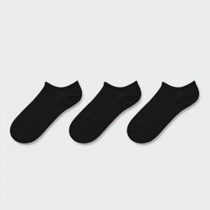 UNIQLO Short Socks Three Pairs Siyah | 126-KJITHM