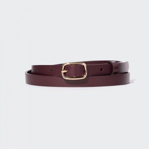 UNIQLO Skinny Dress Belt Wine | 014-UQFJKZ