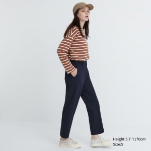 UNIQLO Smart Ankle Length Trousers Lacivert | 236-GELRPJ