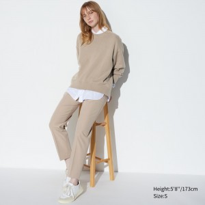 UNIQLO Smart Ankle Length Trousers Long Bej Rengi | 536-JXITCW