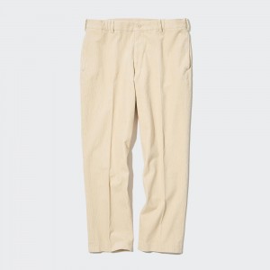 UNIQLO Smart Corduroy Ankle Length Trousers Natural | 627-UVEXWL