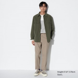 UNIQLO Smart Cotton Ankle Length Trousers Bej Rengi | 473-LVSMAO