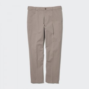 UNIQLO Smart Cotton Ankle Length Trousers Long Bej Rengi | 360-JTIREQ