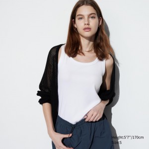 UNIQLO Soft Ribbed Vest Top Beyaz | 968-QGPYIA