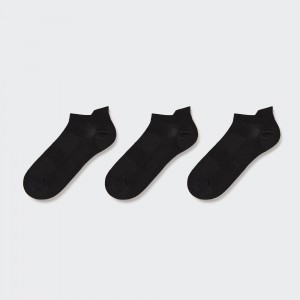 UNIQLO Sports Short Socks Three Pairs Siyah | 654-KVNAFO