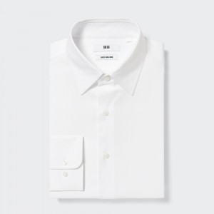 UNIQLO Super Non Iron Regular FiT-Shirt Regular Collar Beyaz | 163-NYKFDH