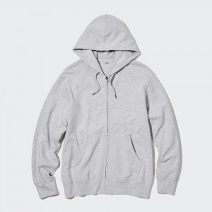 UNIQLO Sweat Zipped Hoodie Gray | 701-MREHLV