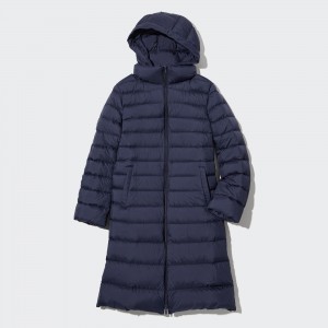 UNIQLO Ultra Light Down Long Coat Lacivert | 032-VMBEYO