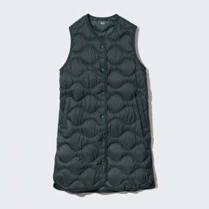 UNIQLO Ultra Light Down Long Vest Koyu Yeşil | 960-FNMTBV