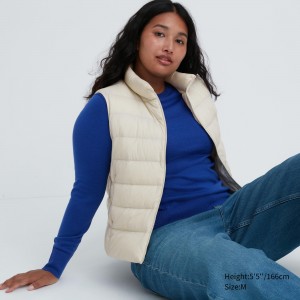 UNIQLO Ultra Light Down Vest Beyaz | 649-ZWGEBH