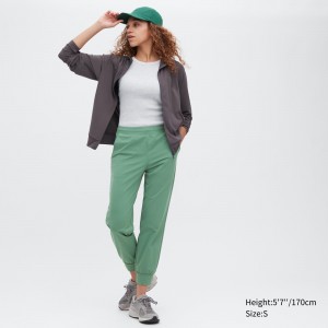 UNIQLO Ultra Stretch Airism Joggers Yeşil | 537-GLFIDR