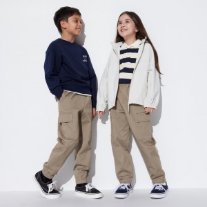 UNIQLO Ultra Stretch Cargo Joggers Bej Rengi | 962-WTXJHS