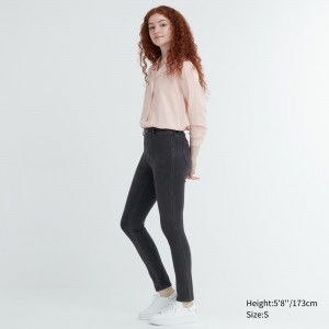 UNIQLO Ultra Stretch Denim Leggings Long Koyu | 768-OTLQCB