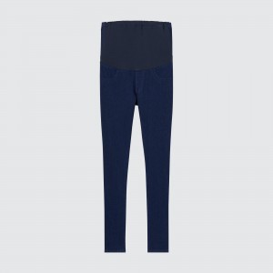 UNIQLO Ultra Stretch Maternity Denim Leggings Mavi | 491-AWNZGH