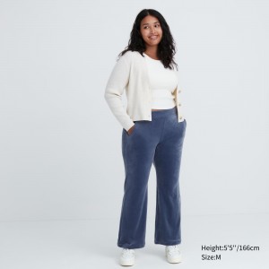 UNIQLO Ultra Stretch Smooth Trousers Mavi | 438-PMHVXF