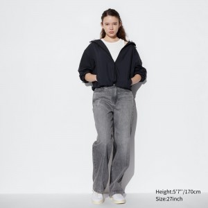 UNIQLO Wide Straight Leg Jeans Gray | 503-OMVEYW