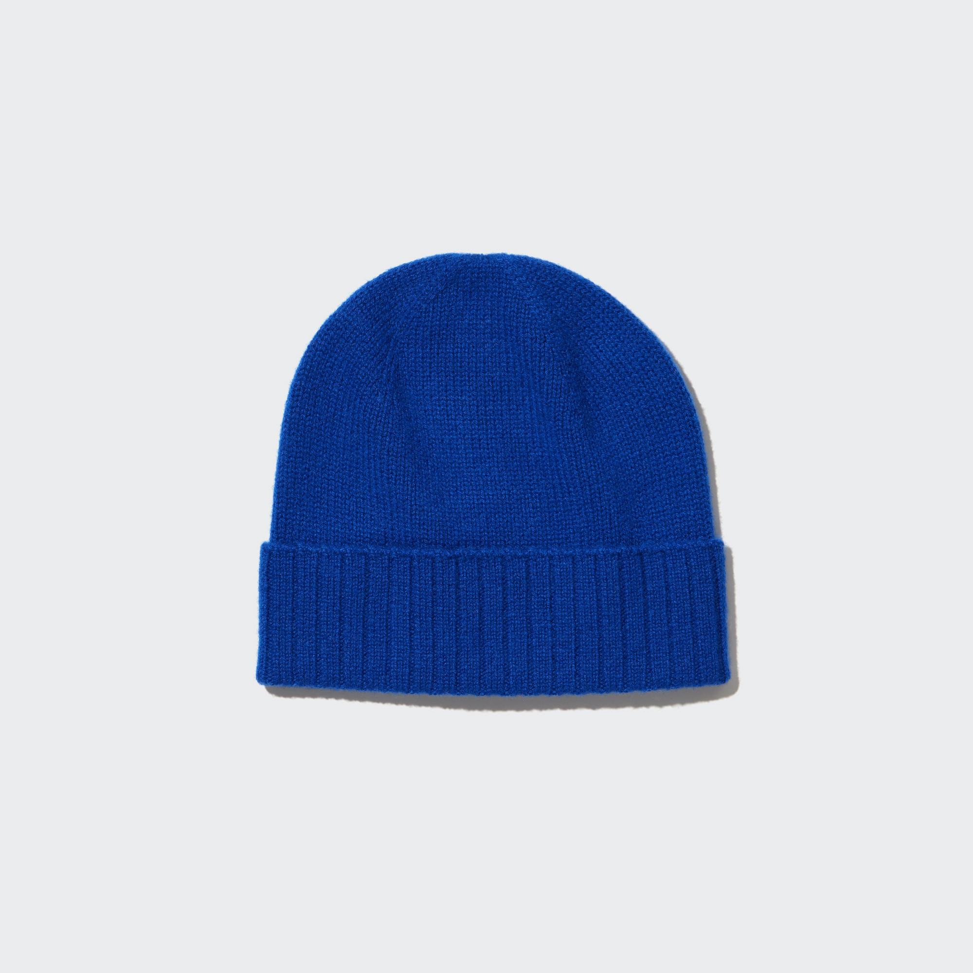 UNIQLO 100pct Cashmere Knitted Beanie Hat Mavi | 623-SLPFOE