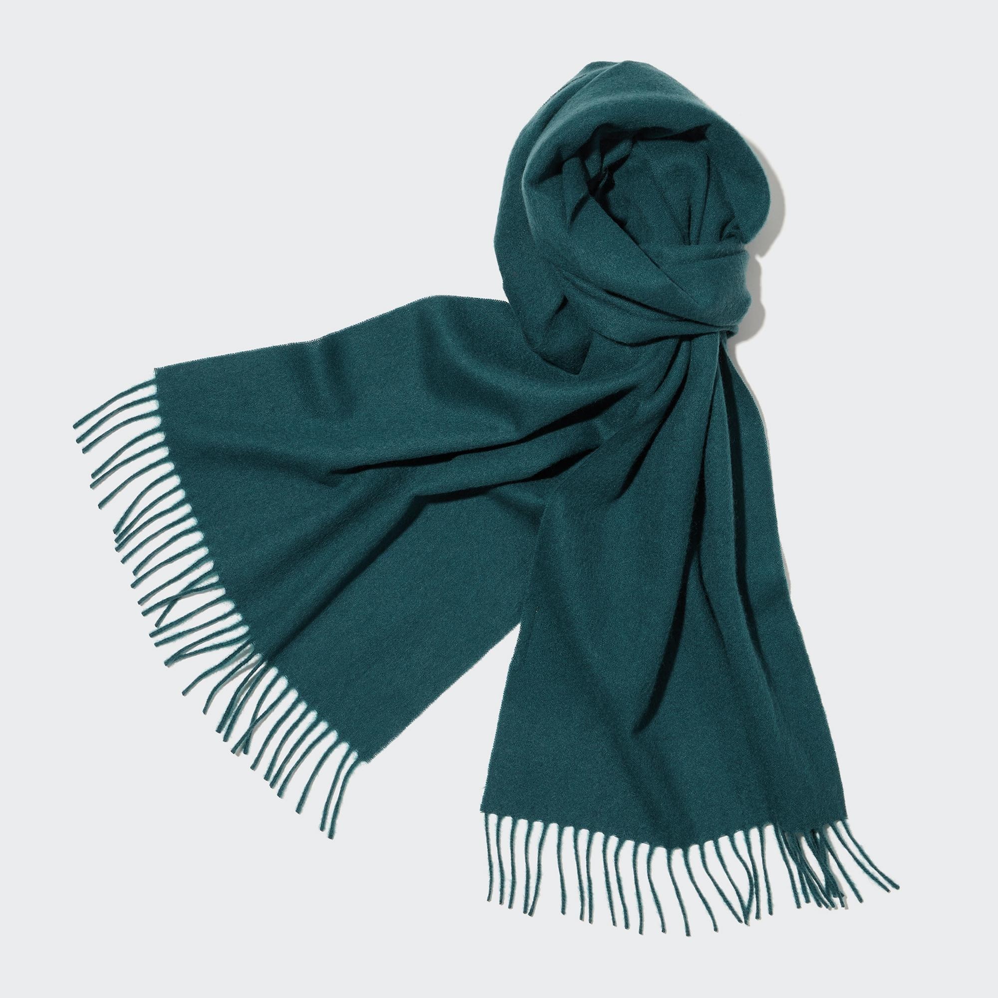 UNIQLO 100pct Cashmere Scarf Koyu Yeşil | 035-WVLFXP