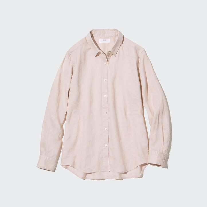 UNIQLO 100pct Premium Linen Shirt Yeşil | 095-HYUILN