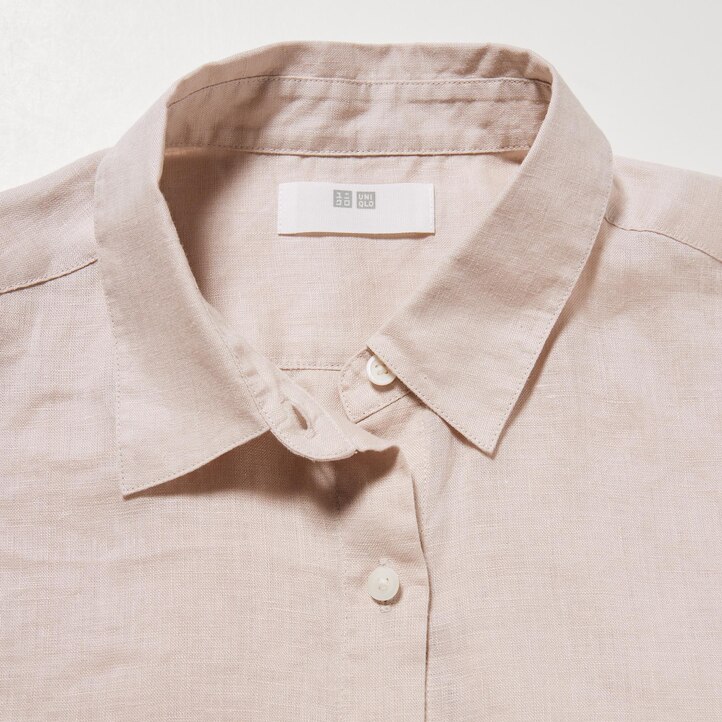 UNIQLO 100pct Premium Linen Shirt Yeşil | 095-HYUILN