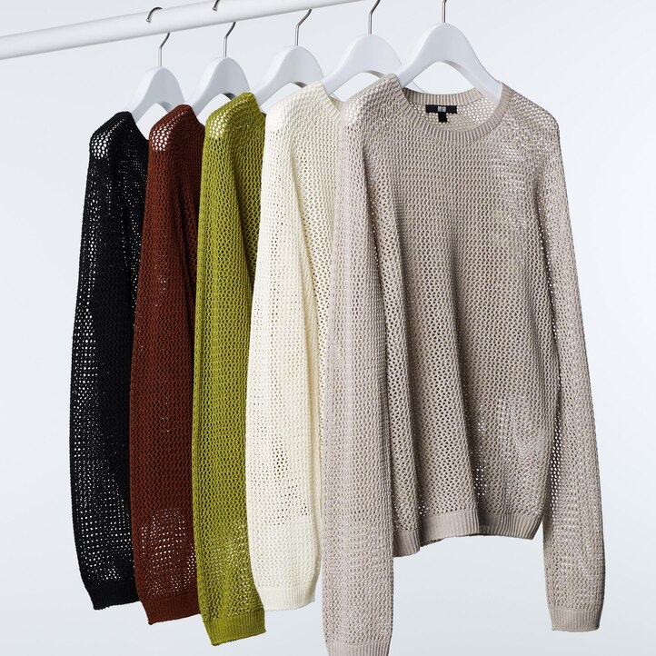 UNIQLO 3d Knit Seamless Mesh Crew Neck Jumper Beyaz | 857-MYVRWQ