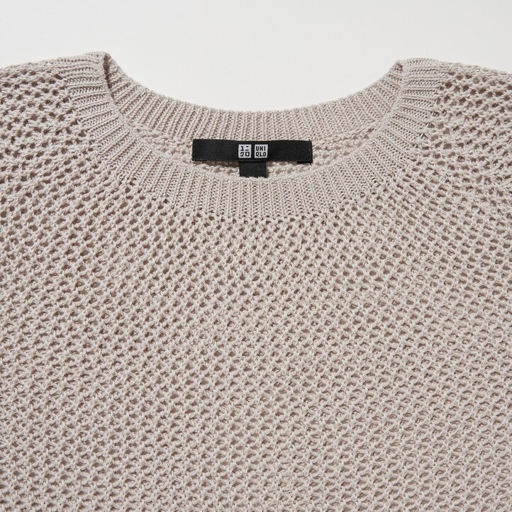 UNIQLO 3d Knit Seamless Mesh Crew Neck Jumper Beyaz | 857-MYVRWQ