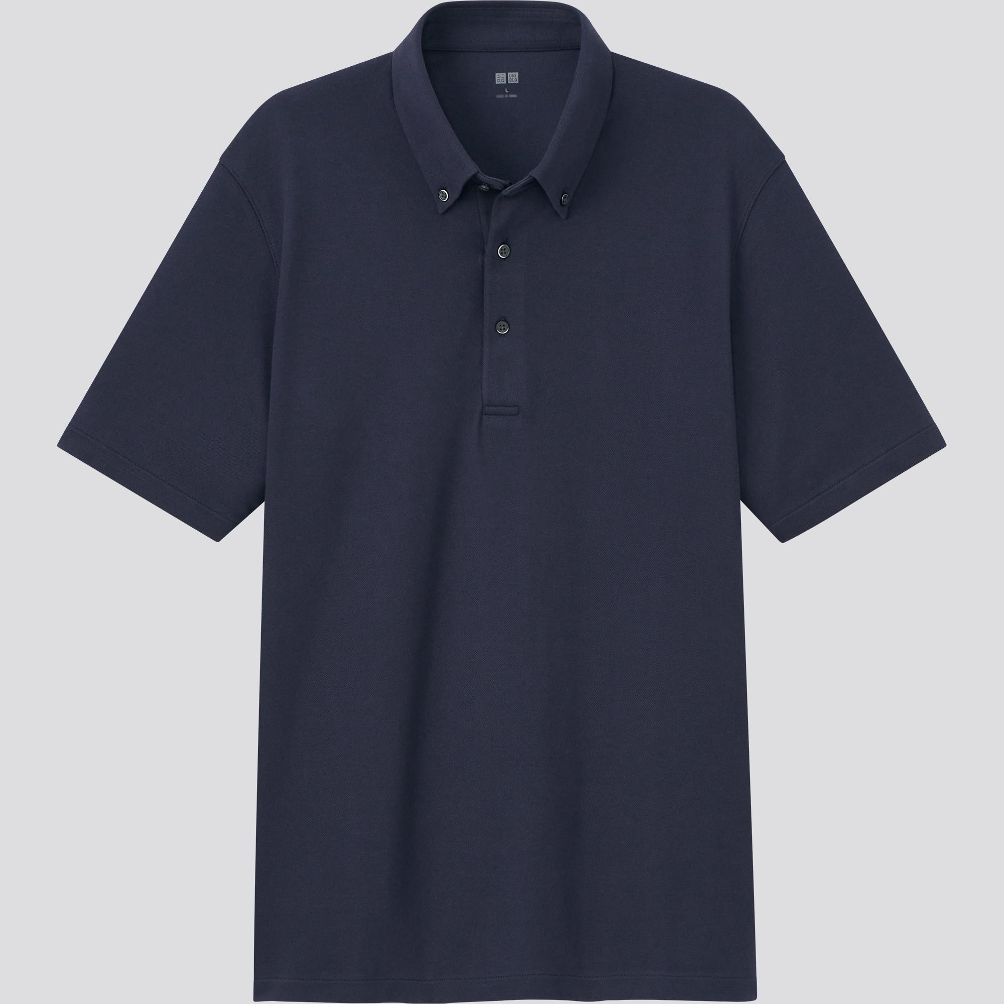 UNIQLO Airism Piqué Polo Shirt 2021 Season Lacivert | 621-CHFTLZ