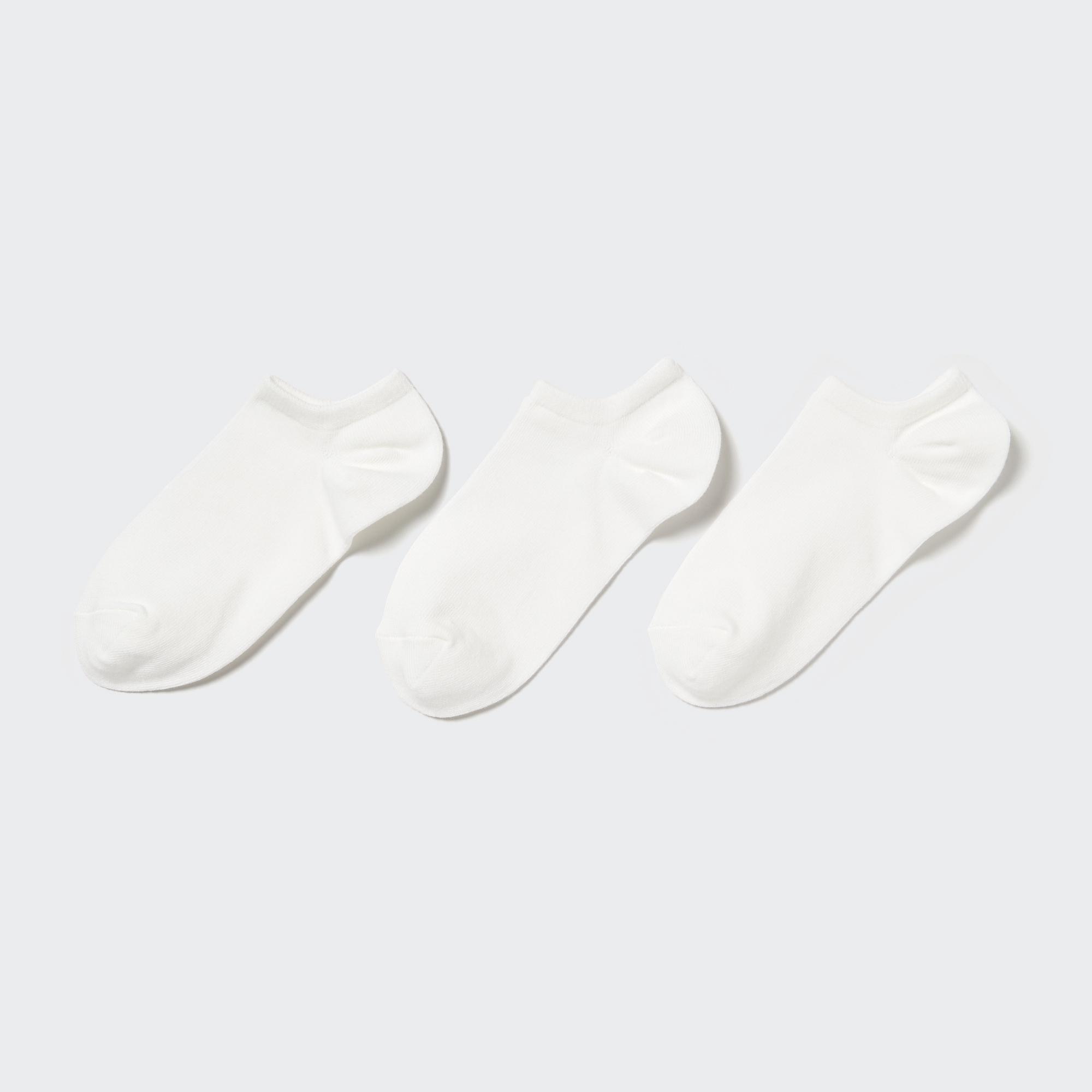 UNIQLO Ankle Socks Three Pairs Beyaz | 720-FPRTYC