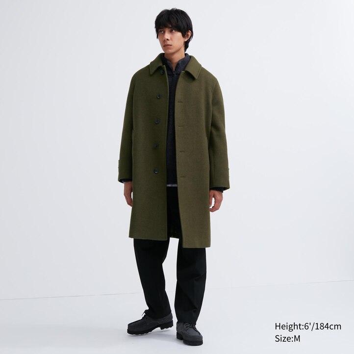 UNIQLO Balmacaan Coat Zeytin Yeşili | 259-QEYVXA