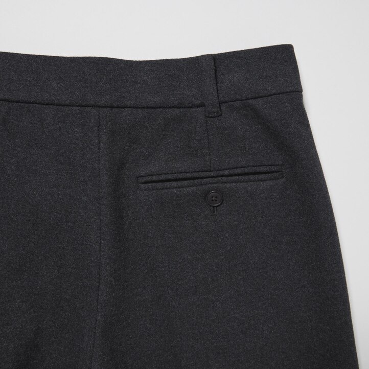 UNIQLO Brushed Jersey Cropped Fit Trousers Koyu | 475-GJEZVL