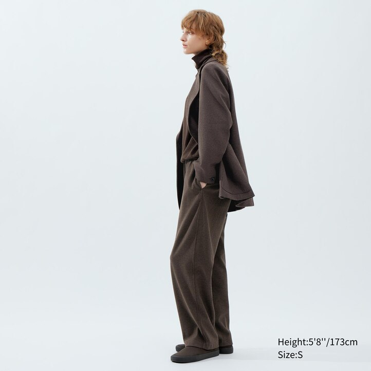 UNIQLO Brushed Jersey Trousers Koyu Kahverengi | 120-JHNQOM