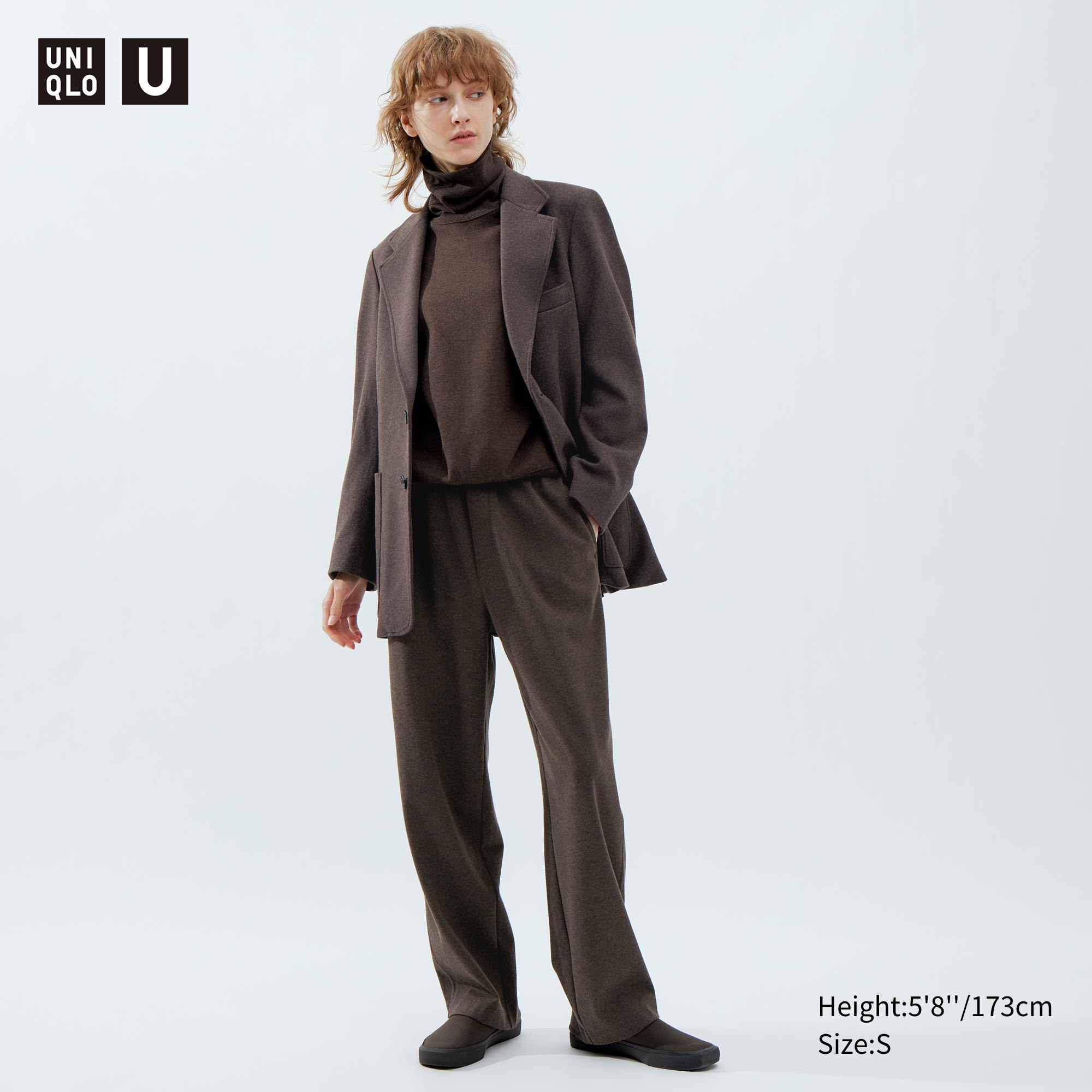 UNIQLO Brushed Jersey Trousers Koyu Kahverengi | 120-JHNQOM