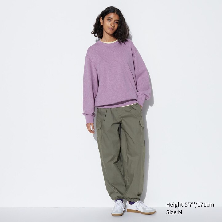 UNIQLO Cotton Crew Neck Sweatshirt Lacivert | 025-ZSPXVJ