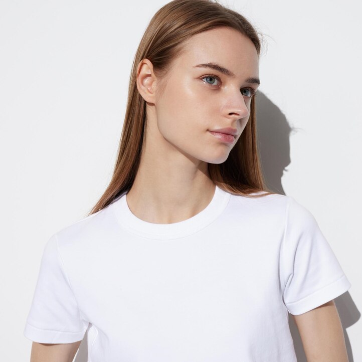 UNIQLO Crew Neck Short Sleeved T-Shirt Beyaz | 928-BEFHGC