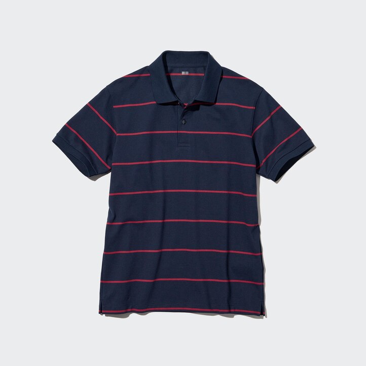 UNIQLO Dry Piqué Striped Polo Shirt Beyaz | 579-YZSBIG